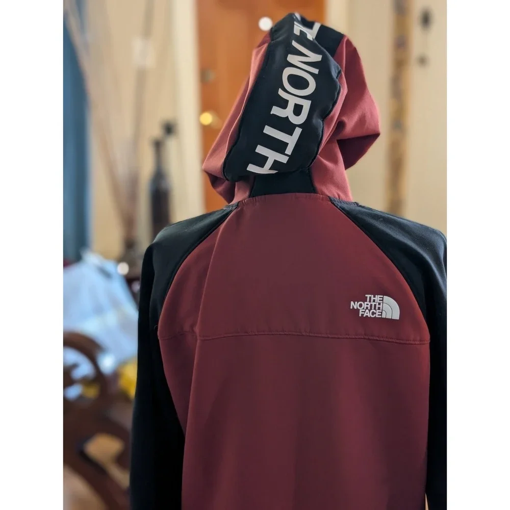 The North Face Tekware Hybrid Full Zip Hoodie Jacket Men's Size Medium Burgundy